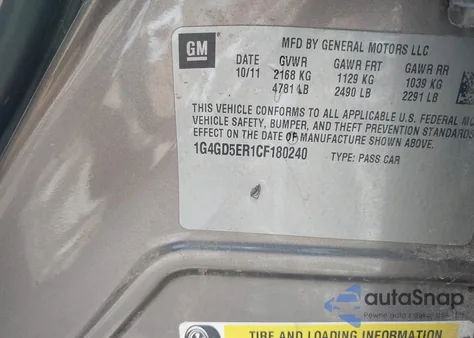 2012 Buick Lacrosse Premium 1 Group из США, поврежденный, VIN 1G4GD5ER1CF180240